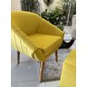 Kit Duas Poltronas Giovana em Sued Premium:amarelo Pés Madeira Claro - 3