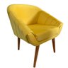 Kit Duas Poltronas Giovana em Sued Premium:amarelo Pés Madeira Claro - 5