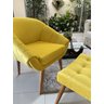 Kit Duas Poltronas Giovana em Sued Premium:amarelo Pés Madeira Claro - 6