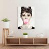 Quadro Audrey Hepburn Chiclete Rosa Vintage Jogo 2 Peças - 2