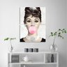 Quadro Audrey Hepburn Chiclete Rosa Vintage Jogo 2 Peças - 1