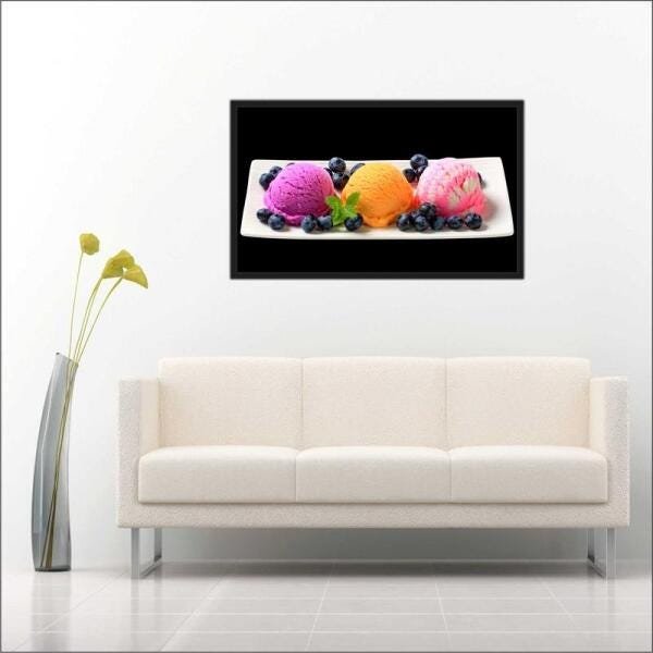 Quadro Decorativo Sorvete Sorveterias Sobremesa Moldura - 1