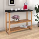 Ver imagem 1 de Aparador Balcao Gold Tampo Mdf 25mm Macico Pes Madeira:preto