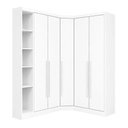 Ver imagem 2 de Guarda-Roupa Modulado Canto Oblíquo 5 Portas e Cantoneira 100% MDF Cairo Branco/Neve