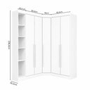 Ver imagem 3 de Guarda-Roupa Modulado Canto Oblíquo 5 Portas e Cantoneira 100% MDF Cairo Branco/Neve