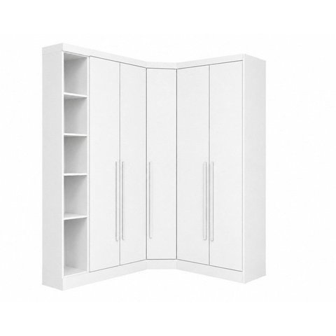 Guarda-Roupa Modulado de Canto Oblíquo 5 Portas e Cantoneira 100% MDF Cairo