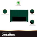 Ver imagem 3 de Cabeceira Casal Estofada para Cama Box Alicia Veludo Cor Verde Esmeralda
