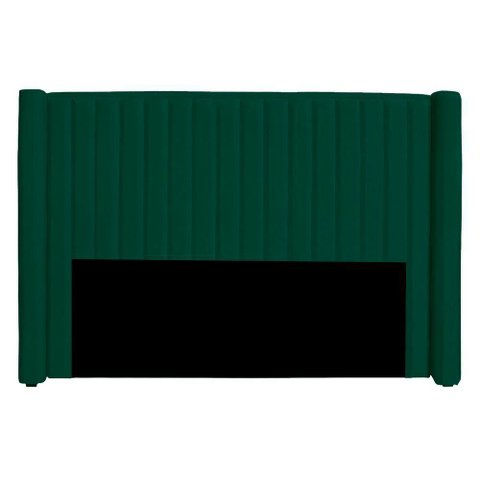 Cabeceira Casal Estofada para Cama Box Alicia Veludo Cor Verde Esmeralda