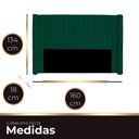 Ver imagem 4 de Cabeceira Casal Estofada para Cama Box Alicia Veludo Cor Verde Esmeralda