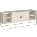 Ver imagem 6 de Rack para Sala de Estar TV 55 pol Industrial Orgânico Alek A03 Off White - Lyam Decor