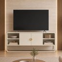Ver imagem 2 de Rack para Sala de Estar TV 55 pol Industrial Orgânico Alek A03 Off White - Lyam Decor