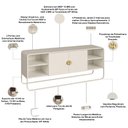 Ver imagem 4 de Rack para Sala de Estar TV 55 pol Industrial Orgânico Alek A03 Off White - Lyam Decor