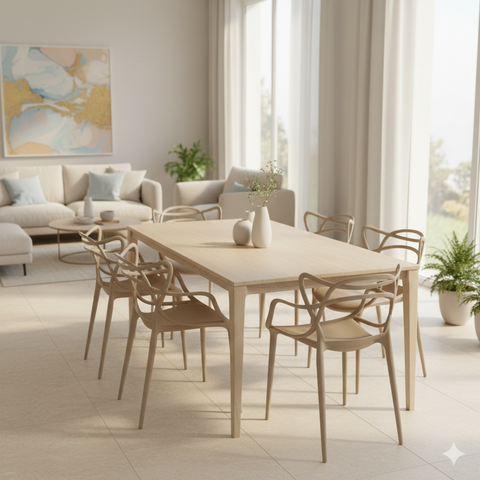 Conjunto 6 Cadeiras Allegra Nude