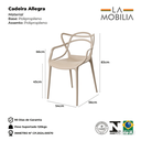 Ver imagem 6 de Conjunto 6 Cadeiras Allegra Fendi em Polipropileno com Pés de Madeira para Sala de Jantar e Cozinha