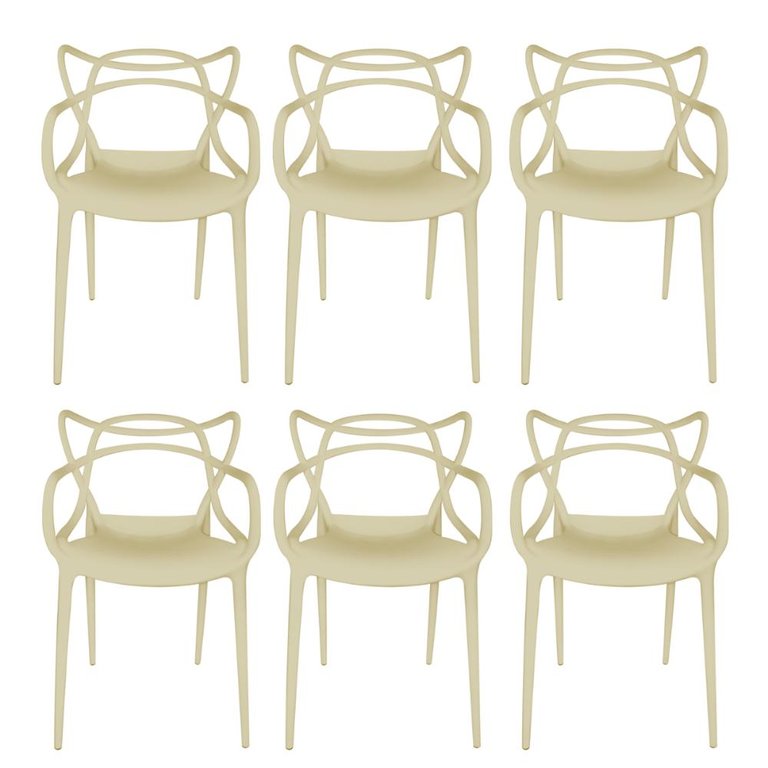 Conjunto 6 Cadeiras Allegra Nude Conjunto 6 Cadeiras Allegra Nude