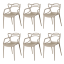 Ver imagem 1 de Conjunto 6 Cadeiras Allegra Fendi em Polipropileno com Pés de Madeira para Sala de Jantar e Cozinha