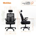 Ver imagem 7 de Conjunto de Escritório Mesa Niara e Cadeira Diretor Relax Preto