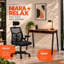 Ver imagem 5 de Conjunto de Escritório Mesa Niara e Cadeira Diretor Relax Preto