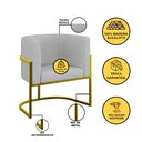 Ver imagem 7 de Kit 2 Poltronas + Sofá 2 Lugares Base de Metal Gold Bouclê Cor:cinza
