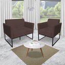 Ver imagem 7 de Kit 1 Namoradeira e 2 Poltronas Marisa Suede Preto Marrom