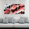 Quadro Arte Abstrata Vermelho Preto E Branco Para Escritório - 4