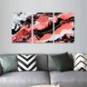Quadro Arte Abstrata Vermelho Preto E Branco Para Escritório - 3