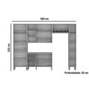 Ver imagem 3 de Kit Cozinha Modulada 5 Peças Nápoli Prime 2 Aéreos + 1 Balcão+ 2 Paneleiros C5p96 Amendoa Off
