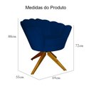 Ver imagem 4 de Combo 2 Poltronas Decorativa Com Base Giratória de Madeira Pétala Suede Azul Marinho - LM DECOR