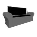 Ver imagem 3 de Recamier Baú Calçadeira Chaise Quarto King 198cm Madrid:suede Cinza Escuro