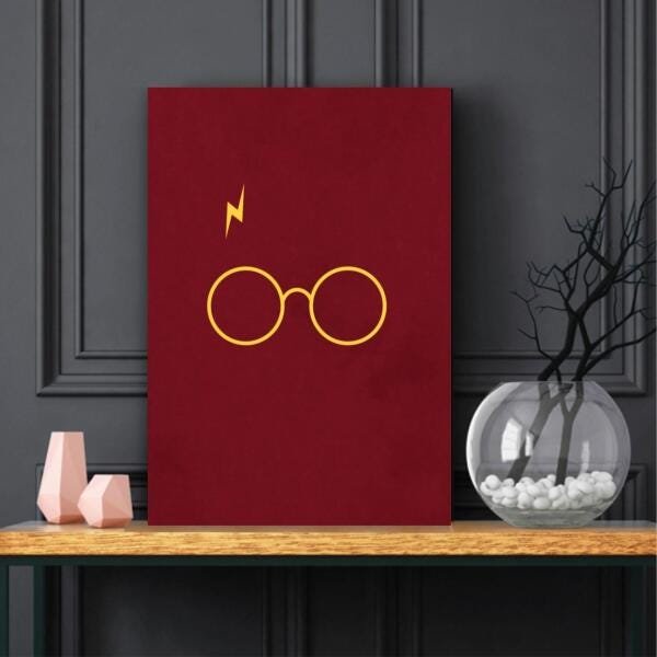 Quadro Harry Potter Óculos decorativo Tela de Tecido - 3