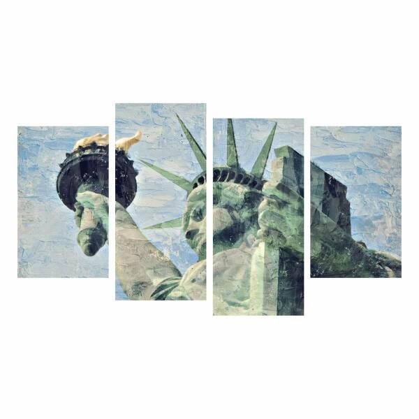 Quadro Artístico Estátua Da Liberdade New York Em Tecido - 5