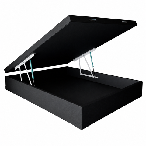 Cama Bau Casal Preto Colchão Fit D45 Espuma 138x188 - Ortobom