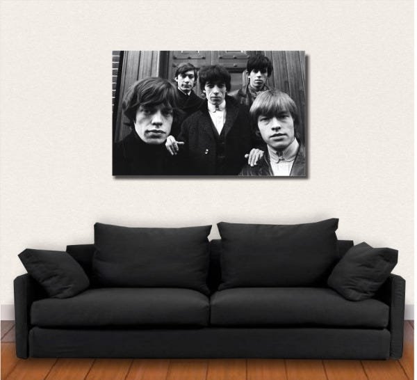 Quadro Decorativo - Rolling Stones - Retrô - Tela em Tecido - 1