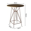Ver imagem 2 de Jogo Mesa Bistrô Eames Tampo Amêndoa 60Cm 3 Banquetas Vermelha Base Ferro Cobre - Cor: Amendoa