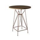 Ver imagem 4 de Jogo Mesa Bistrô Eames Tampo Amêndoa 60Cm 3 Banquetas Vermelha Base Ferro Cobre - Cor: Amendoa