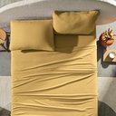 Ver imagem 2 de Jogo de Cama Casal 4 Peças Altenburg Malha Fio Penteado Amarelo Mostarda