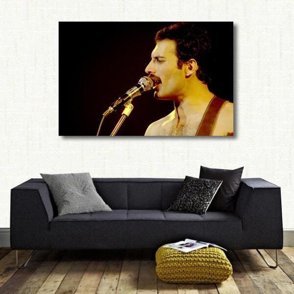 Quadro decorativo Fredie Mercury Retro Tela em Tecido - 2