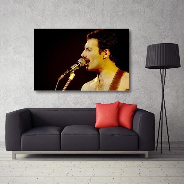 Quadro decorativo Fredie Mercury Retro Tela em Tecido - 4