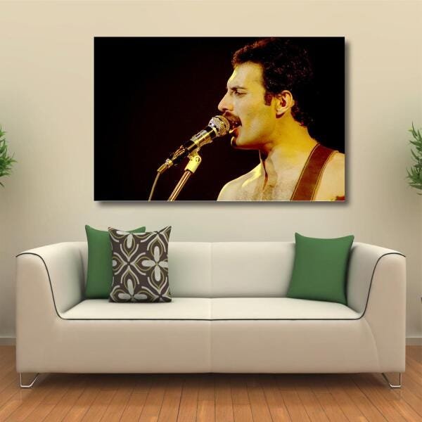 Quadro decorativo Fredie Mercury Retro Tela em Tecido - 1