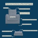Ver imagem 2 de Poltrona Conforto Suede e Mini Puff Opala Cor:azul