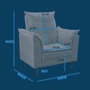 Ver imagem 4 de Poltrona Conforto Suede e Mini Puff Opala Cor:azul