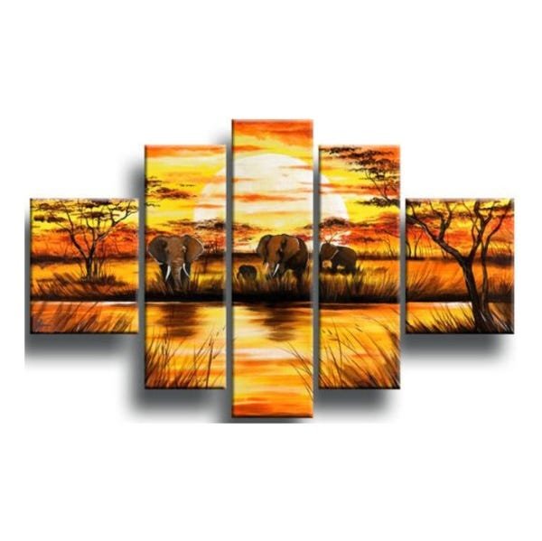 Quadro Africano Animais Paisagem Cod 283 - 1