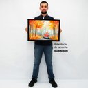 Ver imagem 2 de Quadro Decorativo Raposinha na Floresta em Moldura Caixa Tacolado Moldura Caixa Alta 4,5cm Madeira C