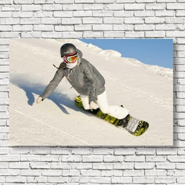 Quadro decorativo Snowboard com Tela em Tecido - 2