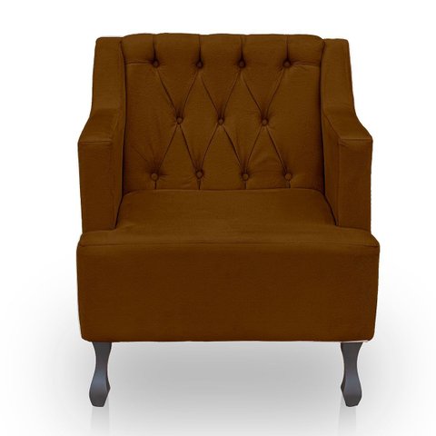 Poltrona para Sala de Estar Clássica Confortável e Reforçada Suede Elizabeth