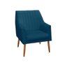 Poltrona Leila Pés Trapézio Veludo Azul Marinho Tana Decor Rikka Estofados - 2