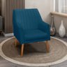 Poltrona Leila Pés Trapézio Veludo Azul Marinho Tana Decor Rikka Estofados - 1