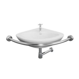 Barra de proteção para lavatório de canto em aço inox - Barracerta - 2