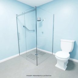 Barra de apoio angular 70 cm de aço inox para box - Barracerta - 2