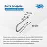 Barra de apoio Articulada 80 cm em aço inox lado esquerdo - Barracerta - 4